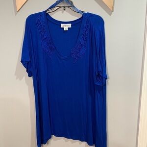 Josephine studio lace detailed blue T-shirt